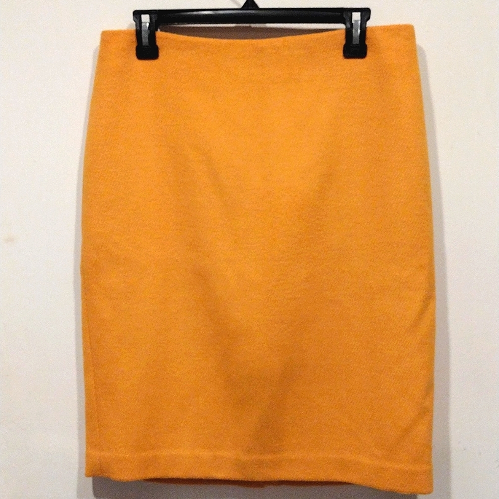 Talbots Mustard Yellow Wool Blend Pencil Skirt Size 10-Office Career Academia